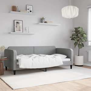 Válenda světle šedá 90 x 190 cm textil - obrázek 1