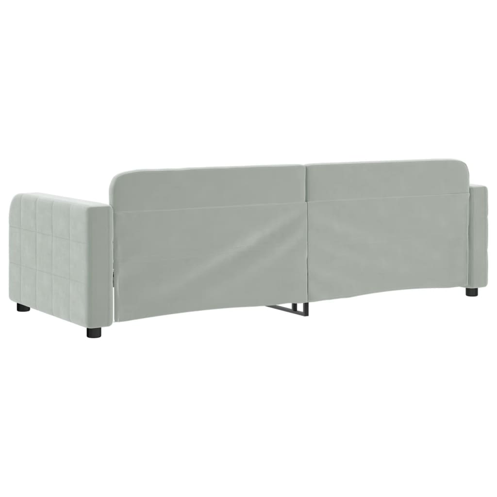 vidaXL Slaapbank 80x200 cm fluweel lichtgrijs grijs, foto 4