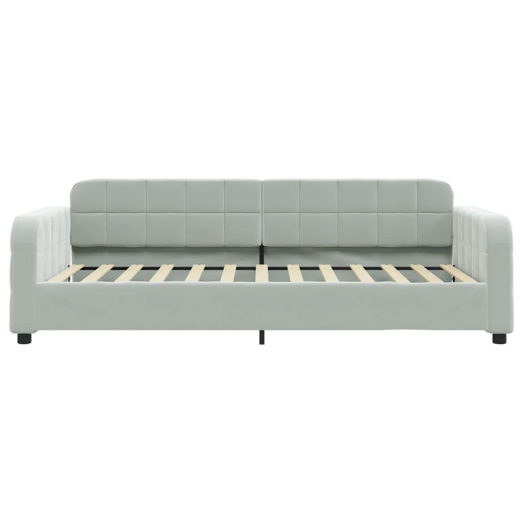 vidaXL daybed 90x200 cm velour lysegrå