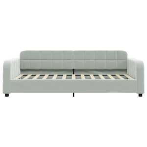 vidaXL Sofa z funkcją spania, jasnoszara, 90x200 cm, obita aksamitem