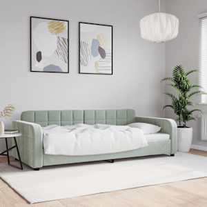 Válenda světle šedá 90 x 200 cm samet