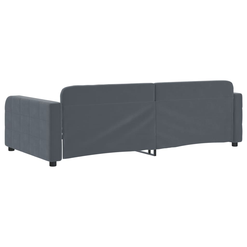 vidaXL Slaapbank 100x200 cm fluweel donkergrijs grijs, foto 4