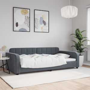 Raztegljiva postelja temno siva 100x200 cm žamet