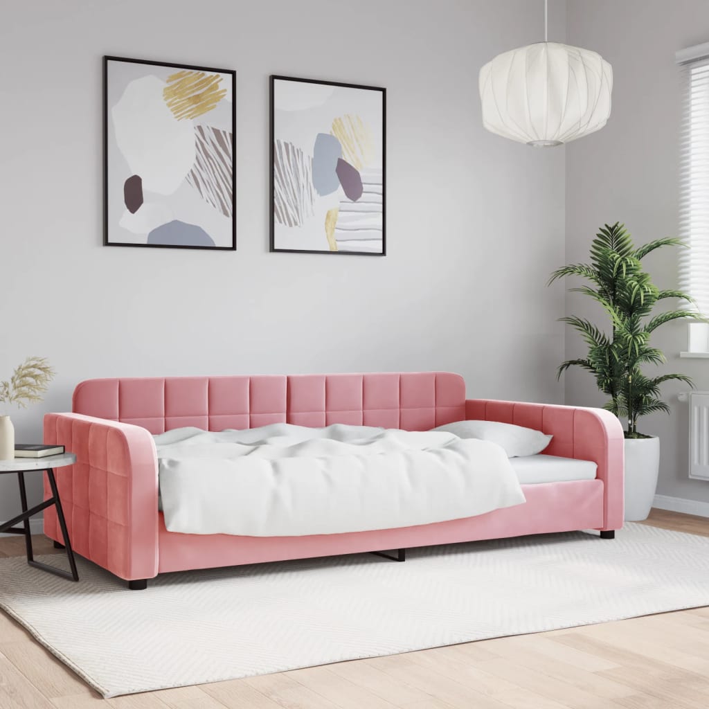 vidaXL Tagesbett Rosa 100x200 cm Samt