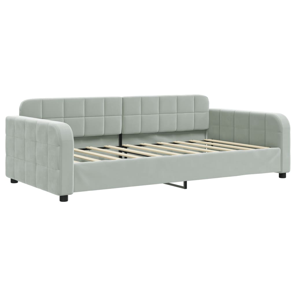 Image of vidaXL Day Bed Light Grey 100x190 cm Velvet