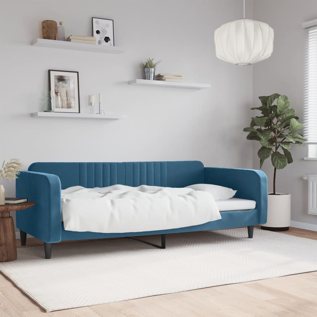 Tagesbett Blau 90×200 cm Samt