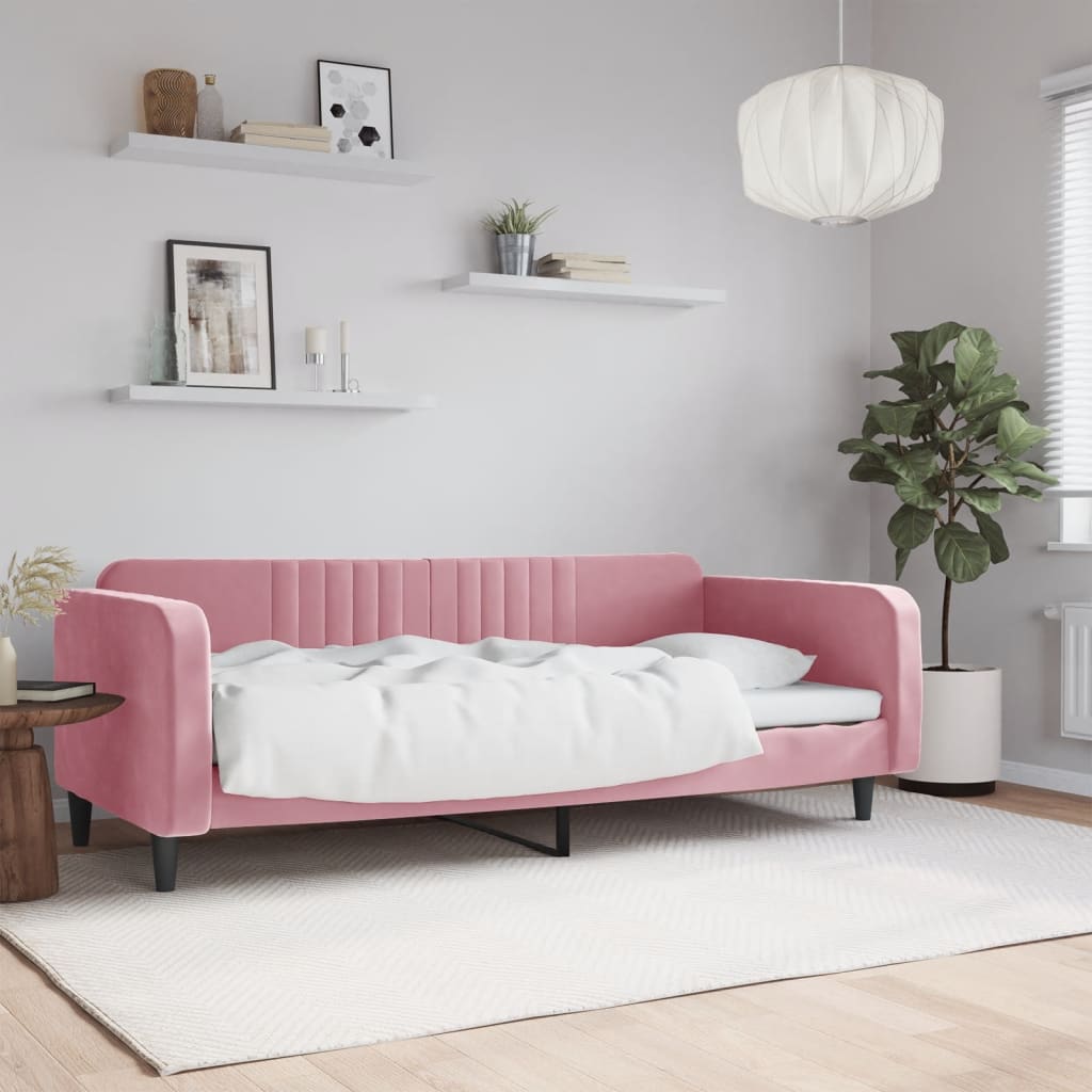 vidaXL Tagesbett Rosa 90x200 cm Samt