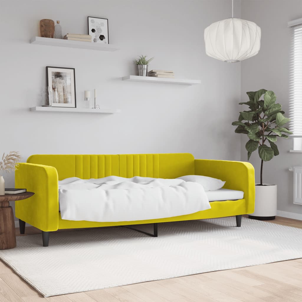 vidaXL daybed 90x200 cm velour gul