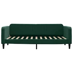 vidaXL Sof&aacute;-cama 100x200 cm veludo verde-escuro