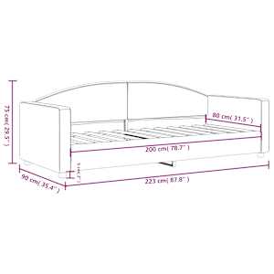 Válenda černá 80 x 200 cm textil - obrázek 8