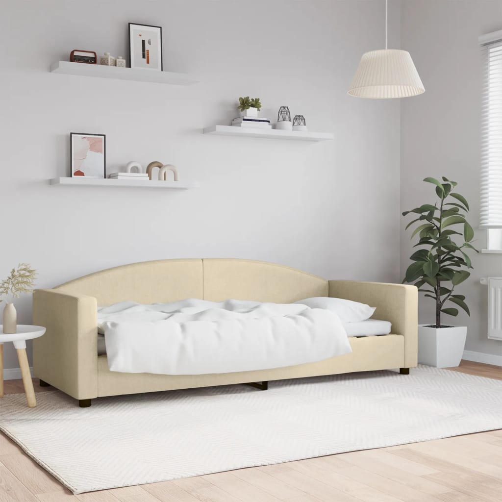 vidaXL Tagesbett Creme 80x200 cm Stoff