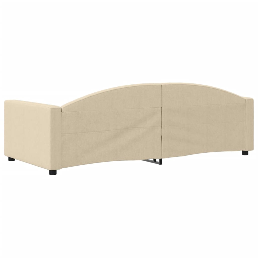 vidaXL Slaapbank 90x200 cm stof crèmekleurig, foto 4