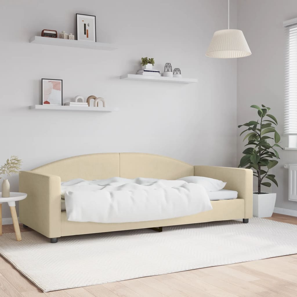 vidaXL Tagesbett Creme 90x200 cm Stoff