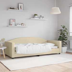 Válenda krémová 90 x 200 cm textil - obrázek 1