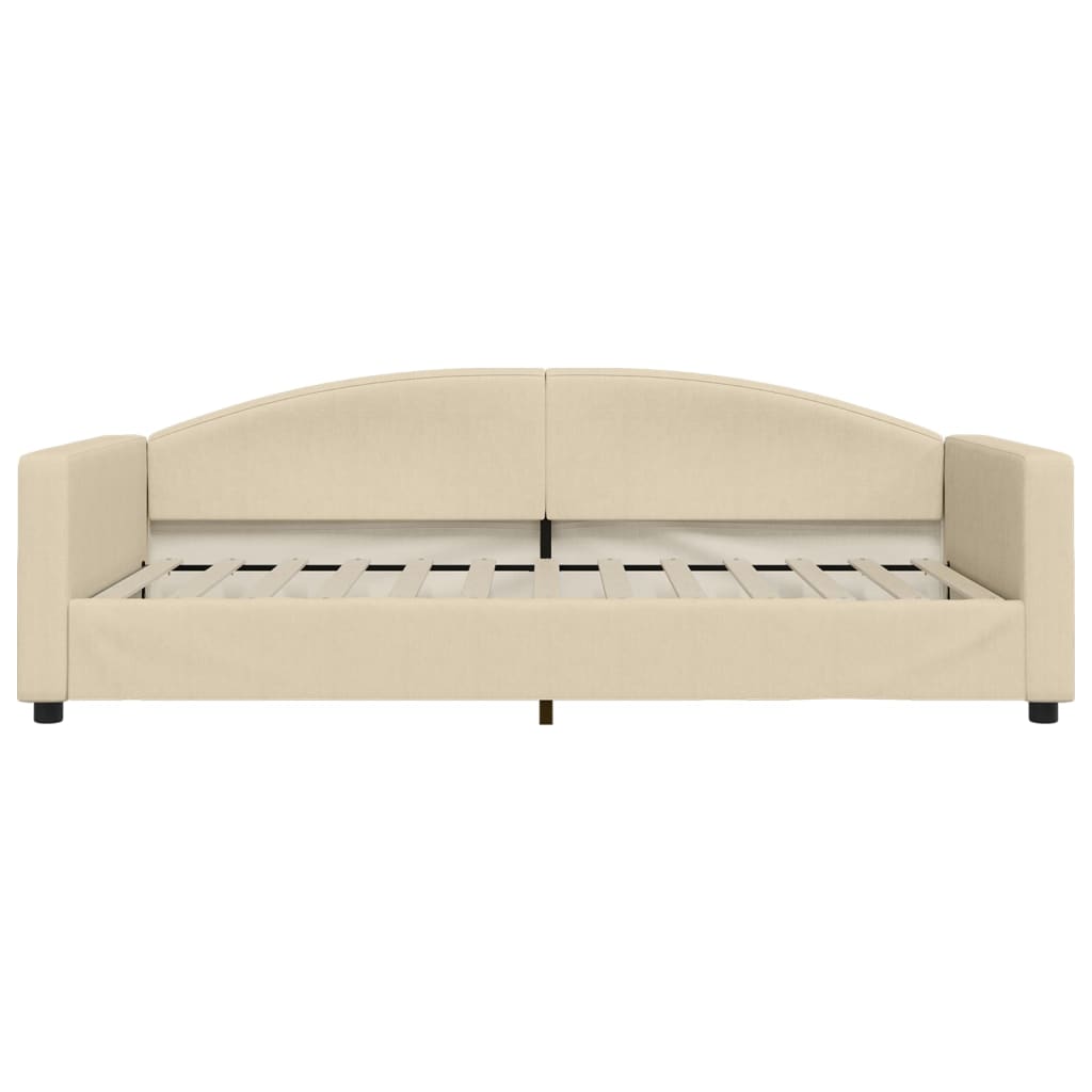vidaXL Slaapbank 100x200 cm stof crèmekleurig afbeelding