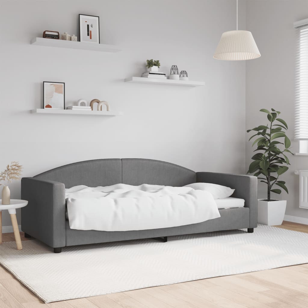 vidaXL Vuodesohva tummanharmaa 90x190 cm sametti