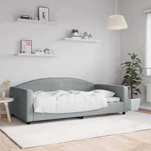 Válenda světle šedá 100 x 190 cm textil - obrázek 1