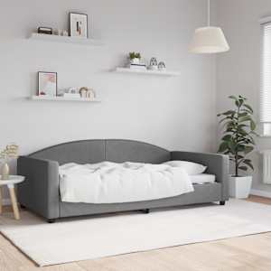 Raztegljiva postelja temno siva 100x190 cm blago