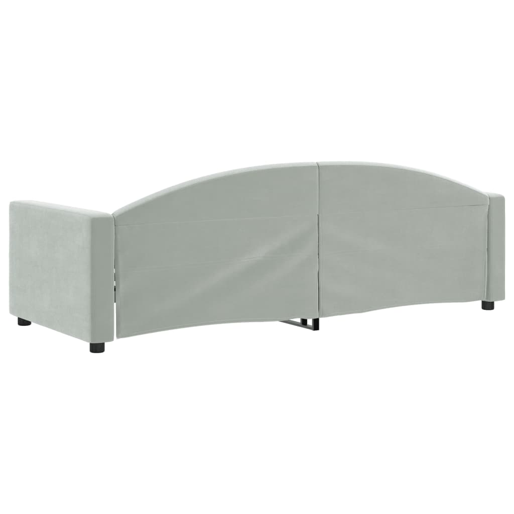 vidaXL Slaapbank 80x200 cm fluweel lichtgrijs grijs, foto 4