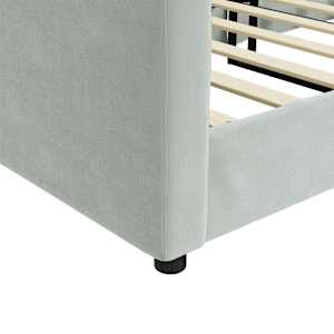 Válenda světle šedá 80 x 200 cm samet - obrázek 6