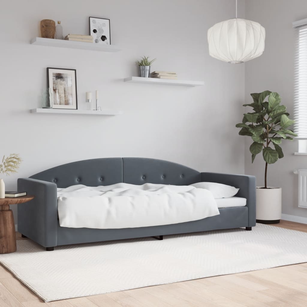 vidaXL daybed 80x200 cm velour mørkegrå