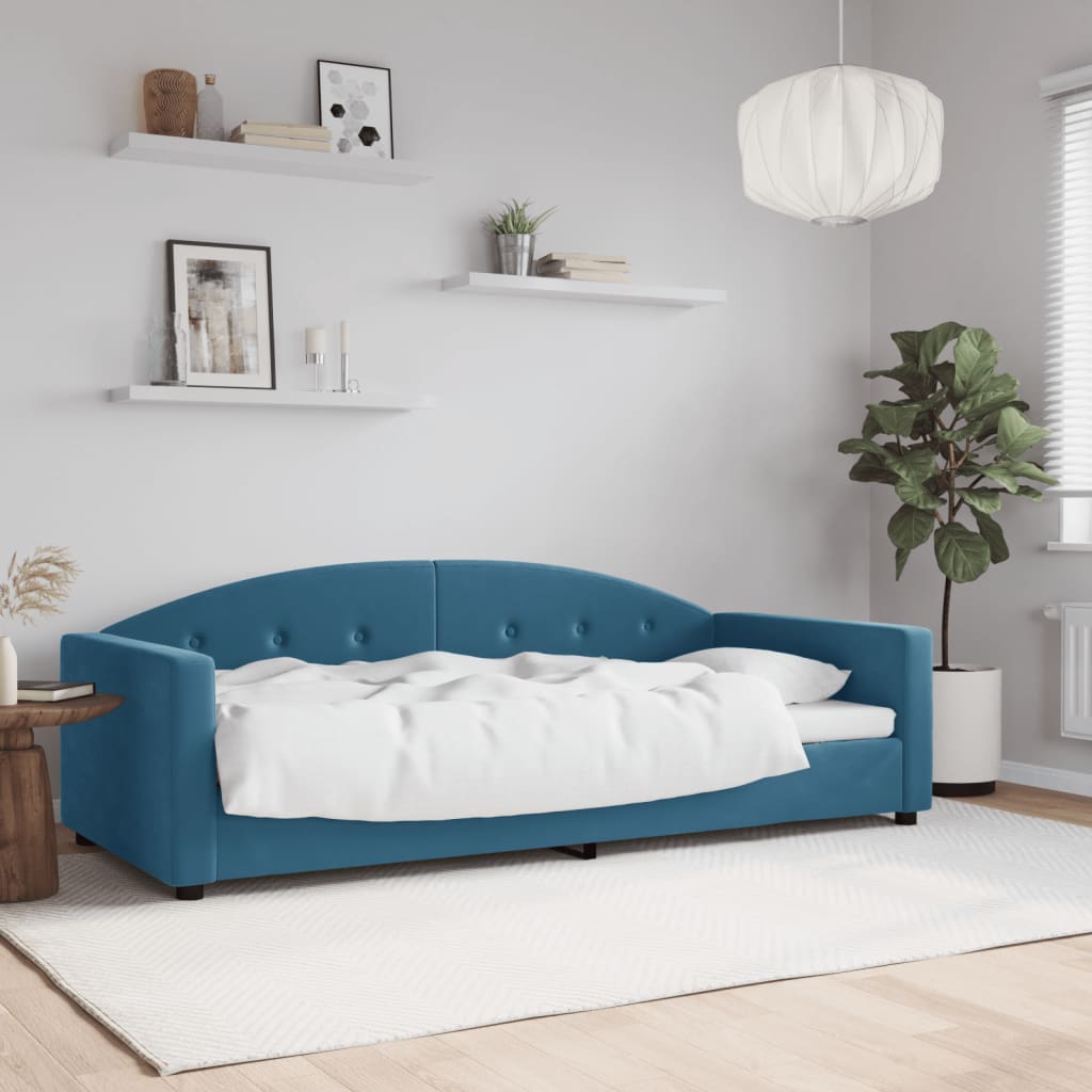 Tagesbett Blau 90×200 cm Samt