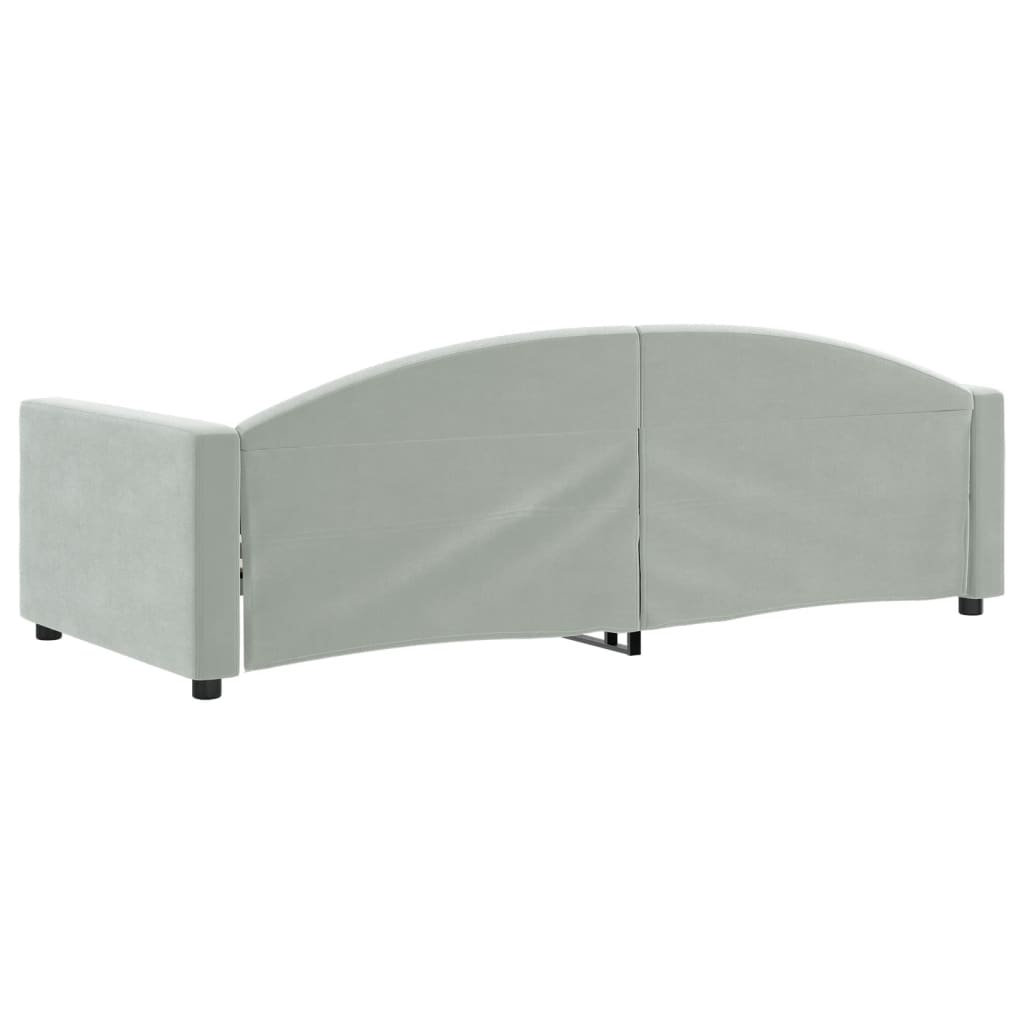 vidaXL Slaapbank 90x200 cm fluweel lichtgrijs grijs, foto 4