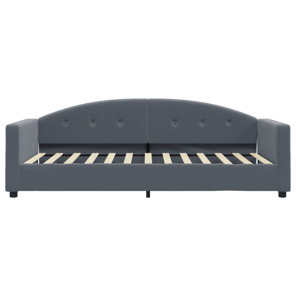 vidaXL Slaapbank 90x200 cm fluweel donkergrijs afbeelding