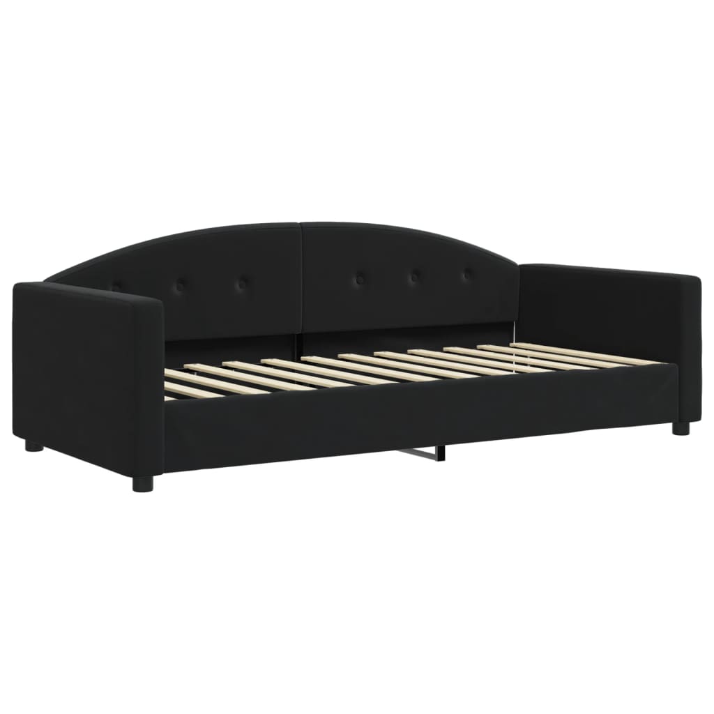 E-shop vidaXL Denná posteľ čierna 90x200 cm zamat