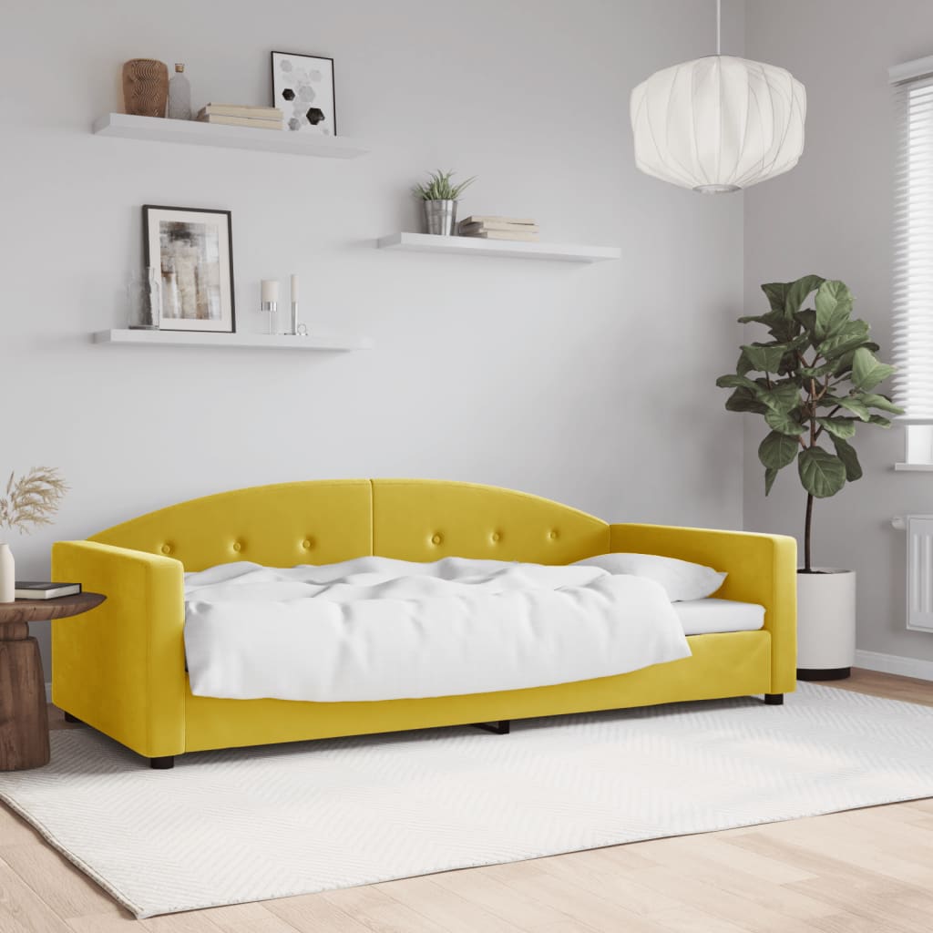 vidaXL daybed 90x200 cm velour gul