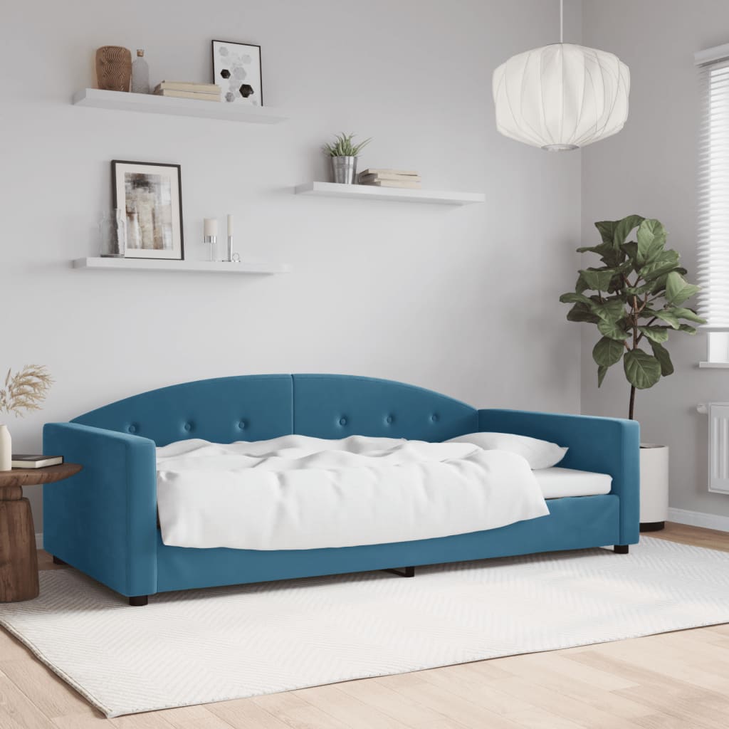 vidaXL Tagesbett Blau 100x200 cm Samt