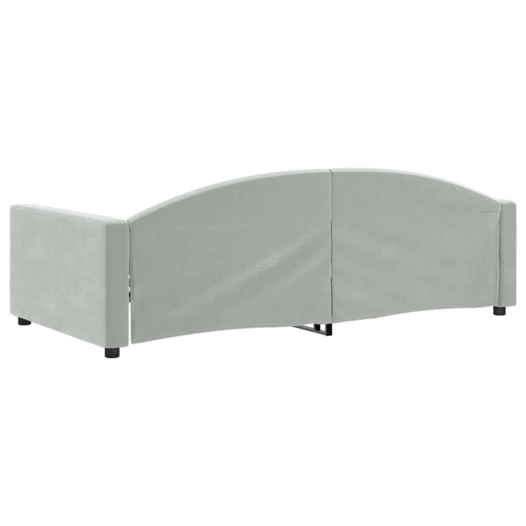 vidaXL Slaapbank 100x200 cm fluweel lichtgrijs grijs, foto 4