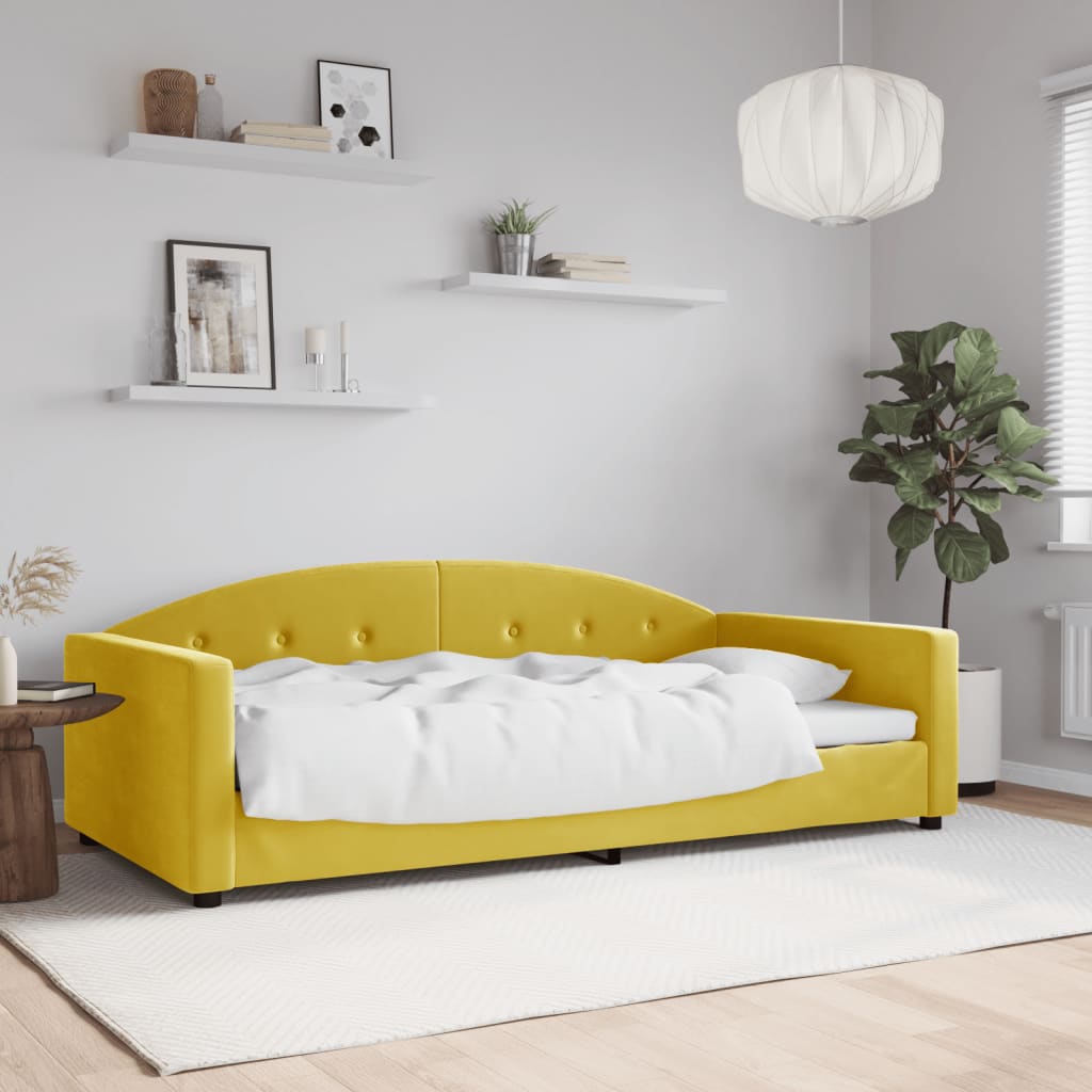 vidaXL daybed 100x200 cm velour gul