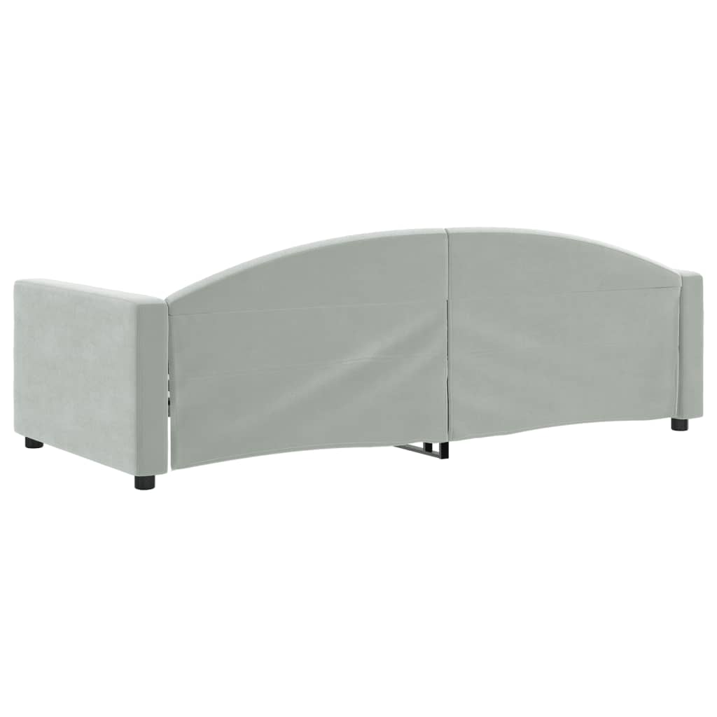 vidaXL Slaapbank 90x190 cm fluweel lichtgrijs grijs, foto 4