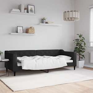 Válenda černá 80 x 200 cm textil - obrázek 1