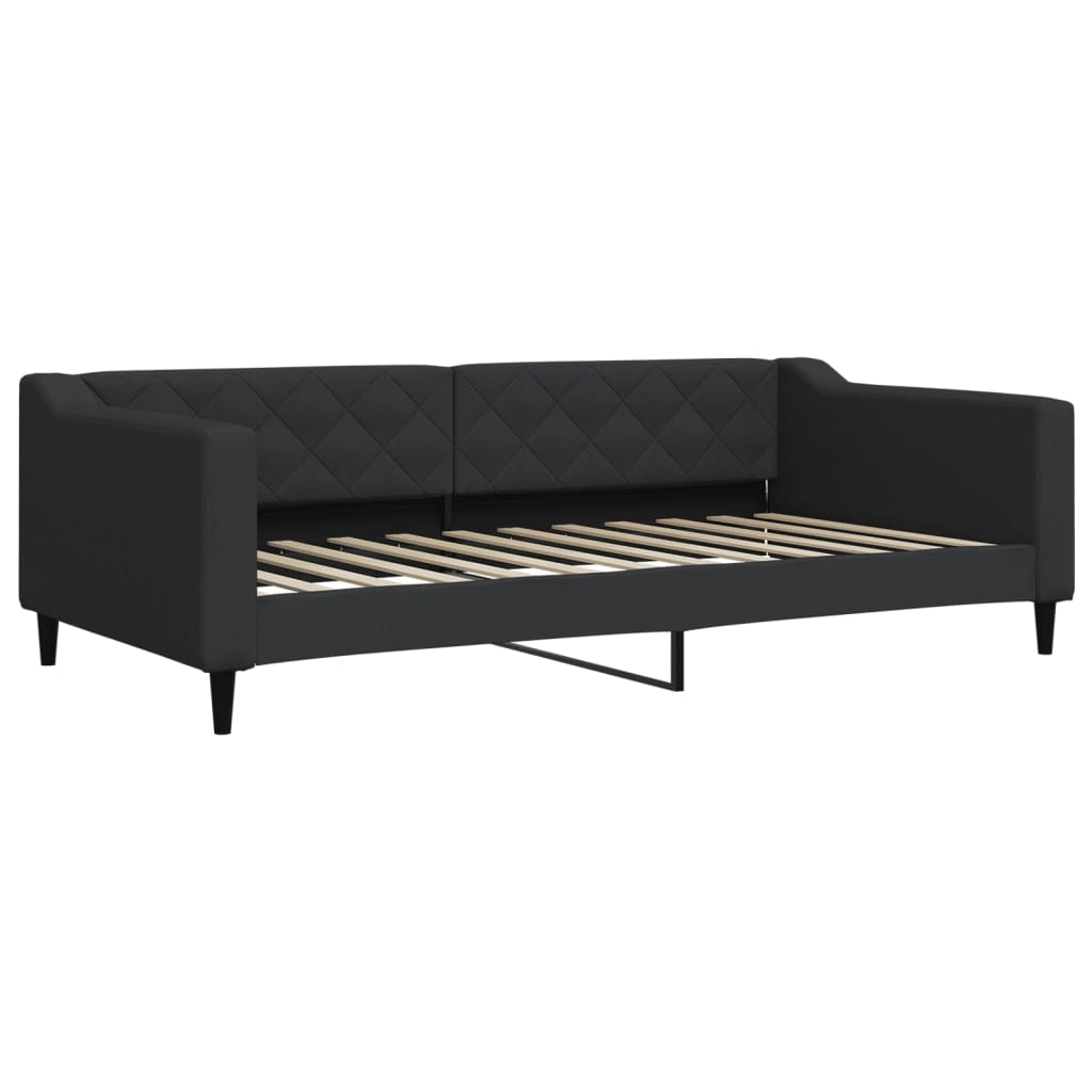 vidaXL Cadru de pat, negru, 100 x 200 cm, material textil