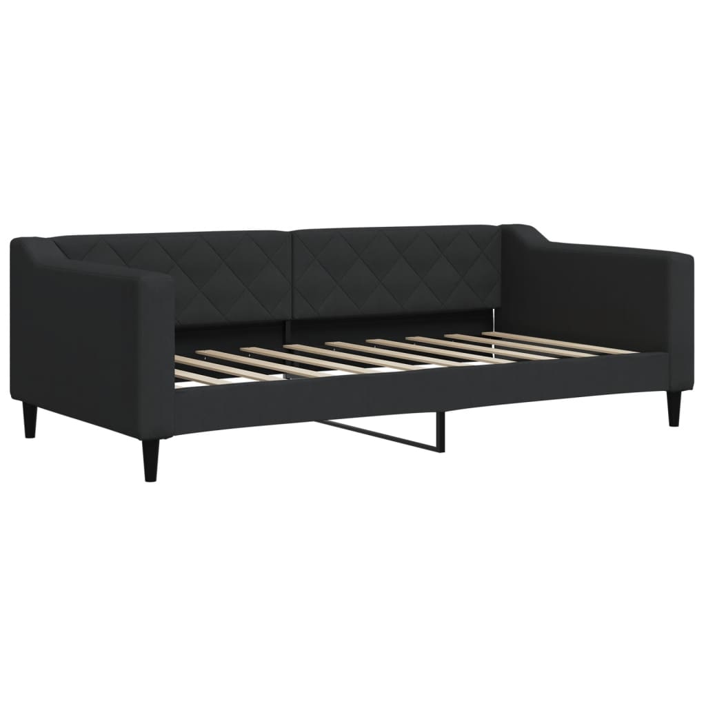 vidaXL Cadru de pat, negru, 90x190 cm, material textil