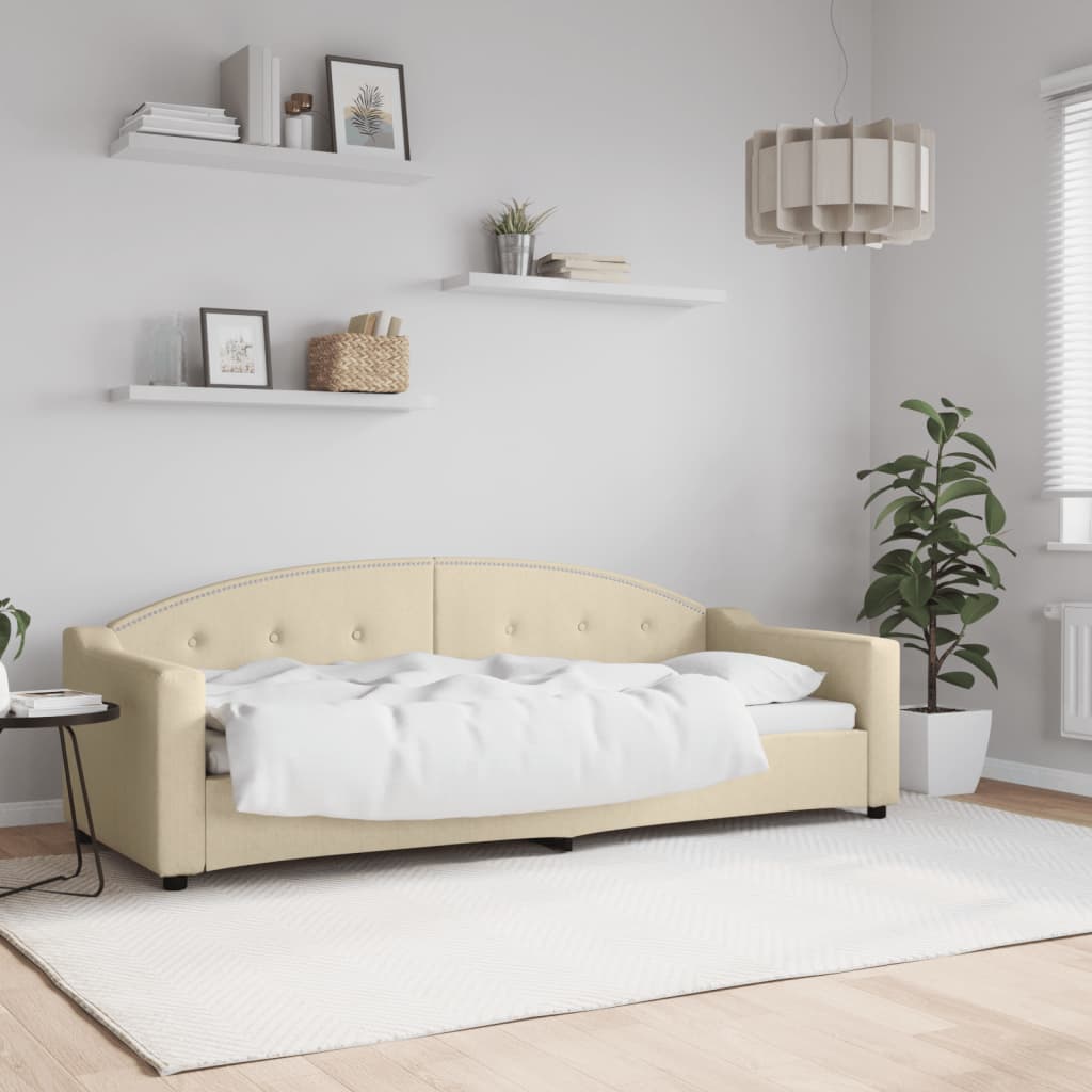 vidaXL Tagesbett Creme 80x200 cm Stoff