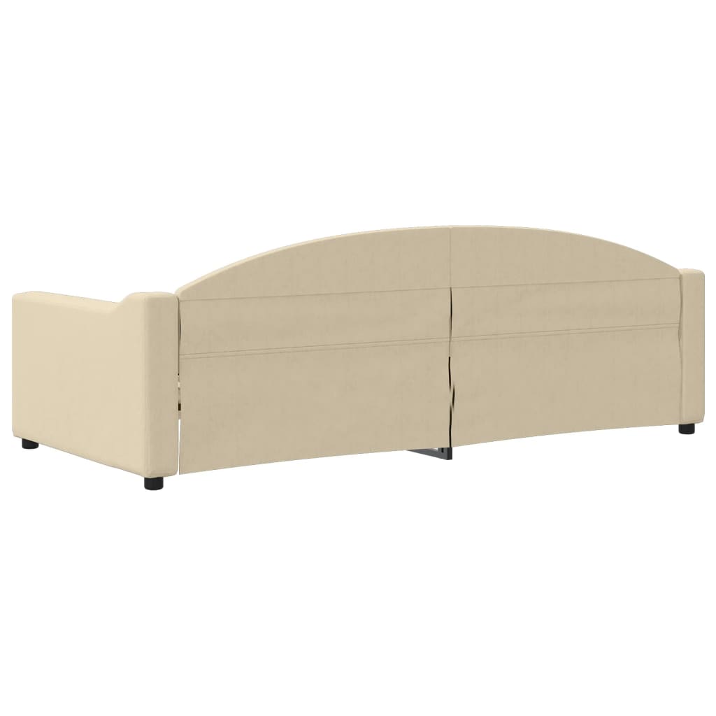 vidaXL Slaapbank 90x200 cm stof crèmekleurig, foto 4