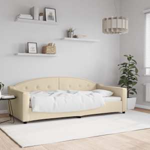 Válenda krémová 90 x 200 cm textil - obrázek 1