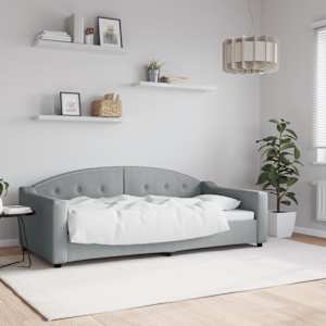 Válenda světle šedá 90 x 190 cm textil - obrázek 1