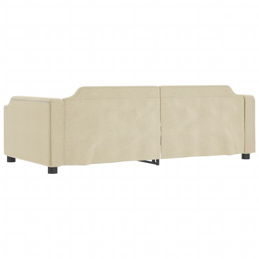 vidaXL Slaapbank 90x200 cm stof crèmekleurig, foto 4