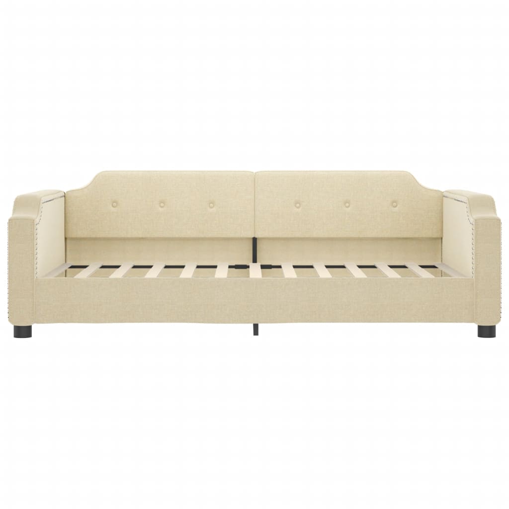 vidaXL Slaapbank 100x200 cm stof crèmekleurig, foto 2
