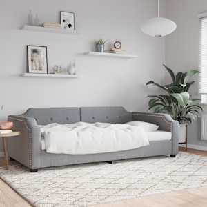 Válenda světle šedá 90 x 190 cm textil - obrázek 1