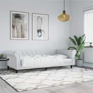 Raztegljiva postelja bela 90x200 cm umetno usnje