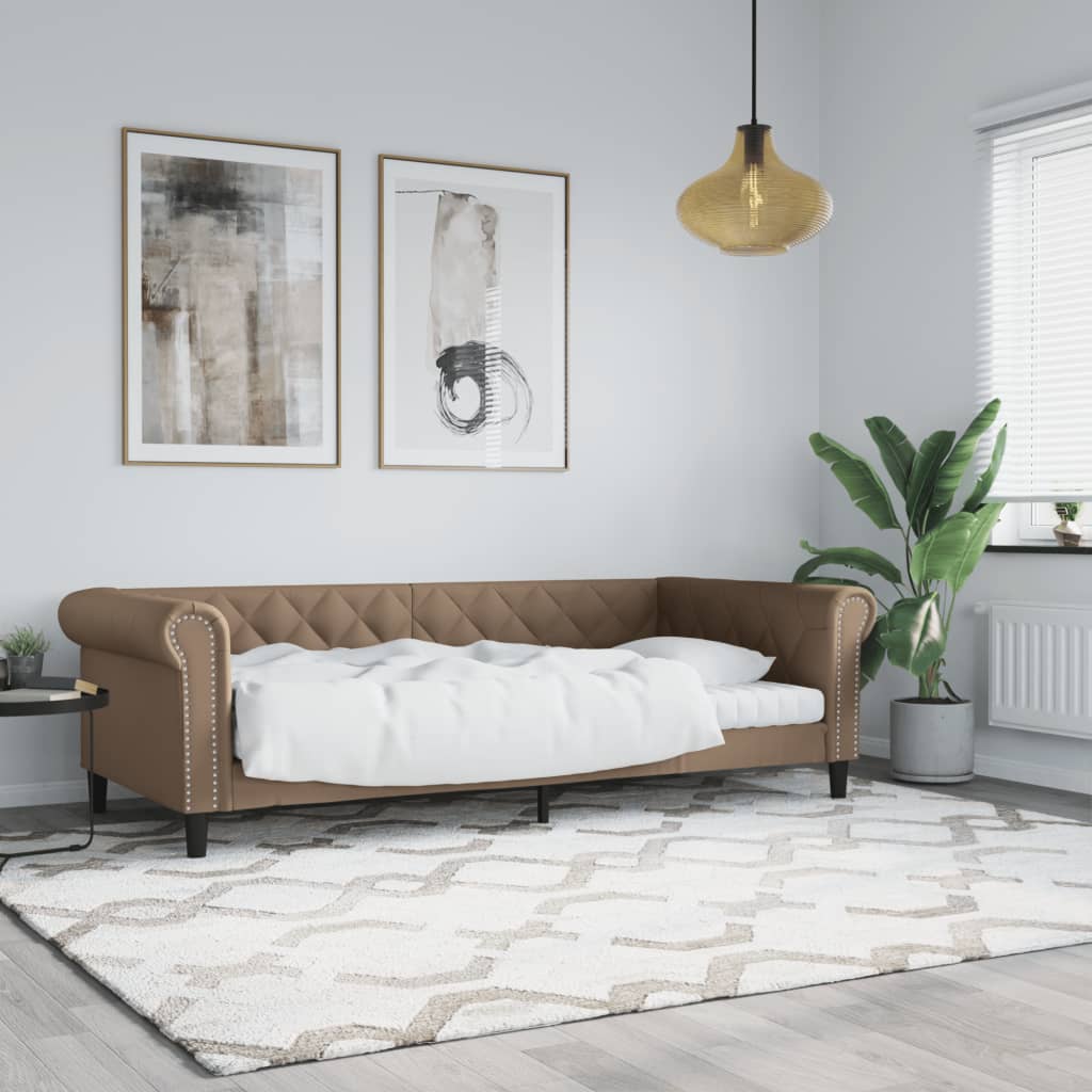 vidaXL Tagesbett Cappuccino-Braun 90x200 cm Kunstleder