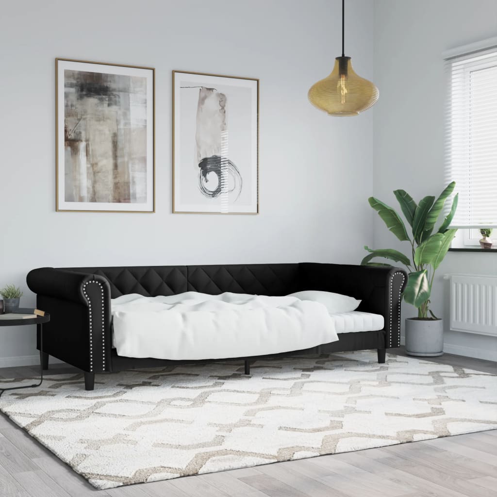 Mebel 2-w-1 - Sofa/Lóżko 235x110x68 cm, Czarny