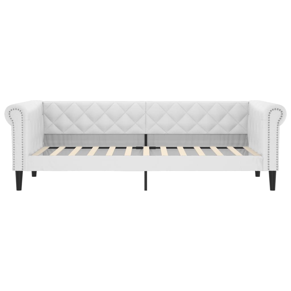 vidaXL Sofá cama cuero sintético blanco 100x200 cm