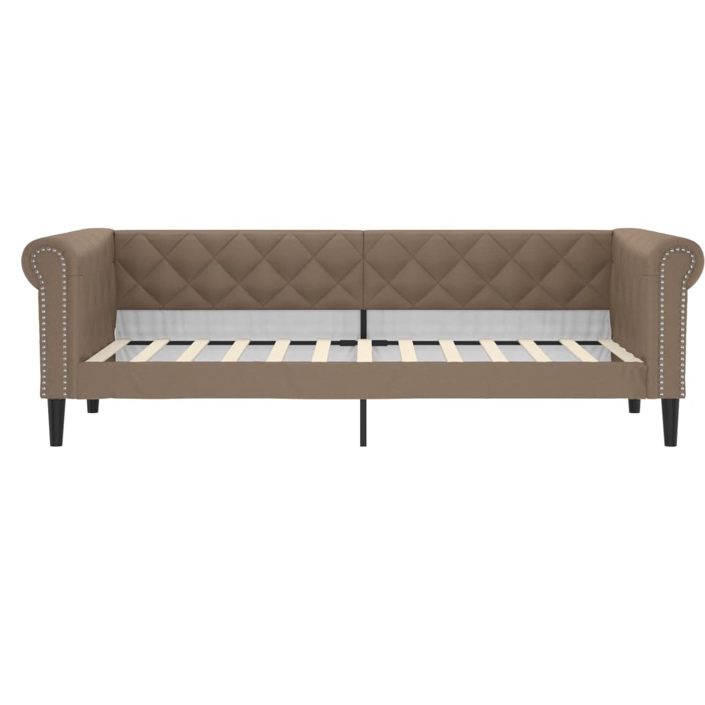 vidaXL Slaapbank 100x200 cm kunstleer cappuccinokleurig bruin, foto 2