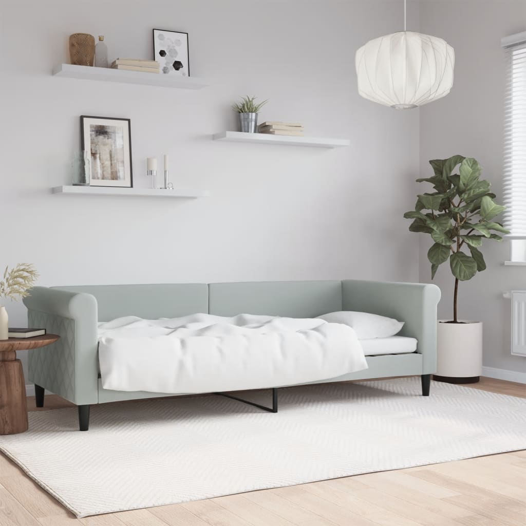 8: vidaXL daybed 80x200 cm velour lysegrå